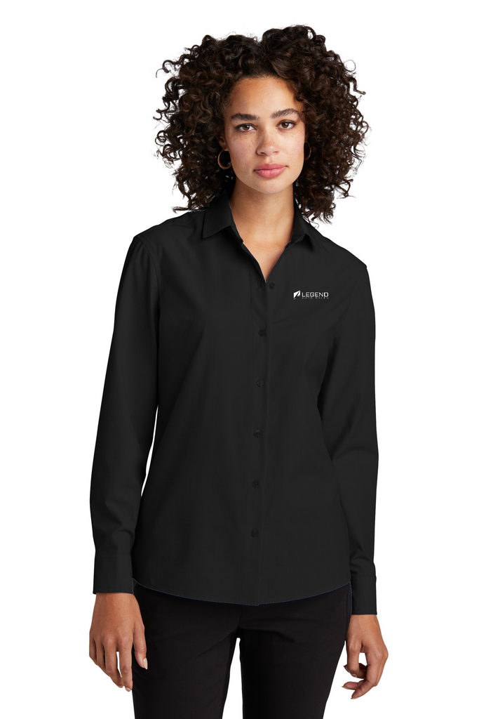 Mercer+Mettle Women's Long Sleeve Stretch Woven Shirt MM2001 (White)